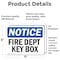 Signmission Fire Dept Key Box OSHA Notice Sign, Vinyl Decal, 7in W x 5in L, 2PK OS-2PACK-NS-D-57-L-12569 - alternate 2